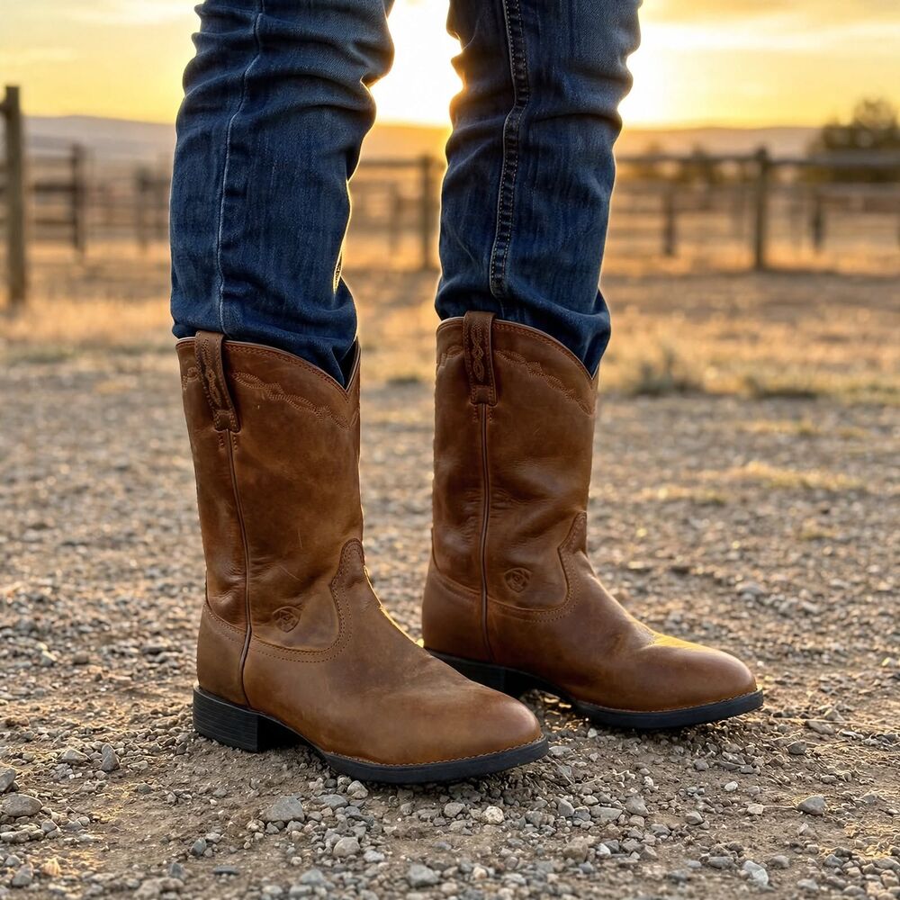 Ariat Womens Heritage Roper 11 C Wide Distressed Brown NWT Box